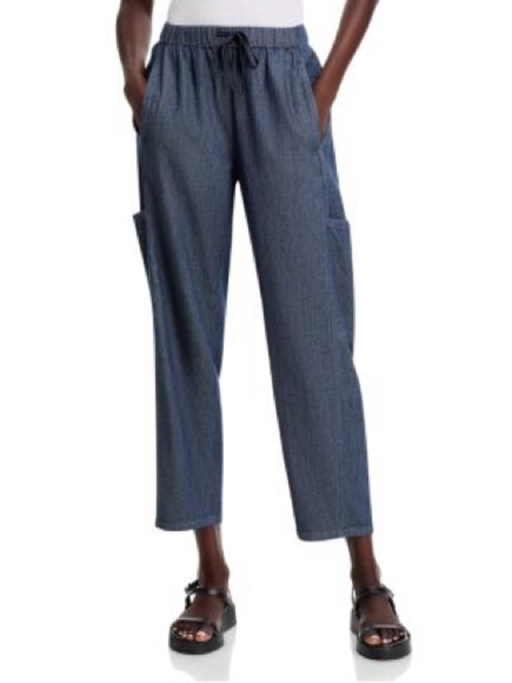 Eileen Fisher NWOT Blue Chambray Lantern Pants Sz Large